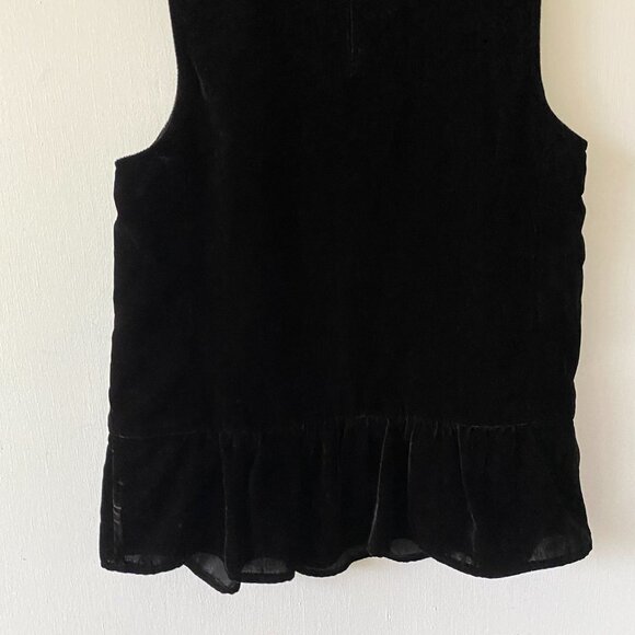 J.Crew Sleeveless Blouse Womens Size 4 Black Velvet Peplum Hem NWT Keyhole Neck - Picture 9 of 10